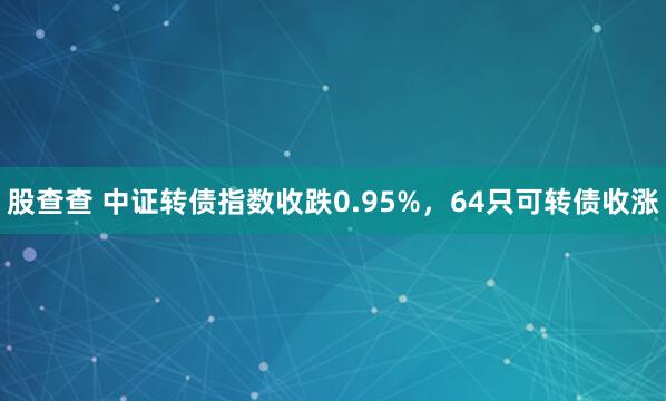 股查查 中证转债指数收跌0.95%，64只可转债收涨