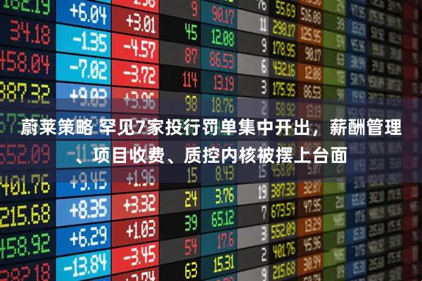 蔚莱策略 罕见7家投行罚单集中开出,薪酬管理、项目收费、质控内核被摆上台面